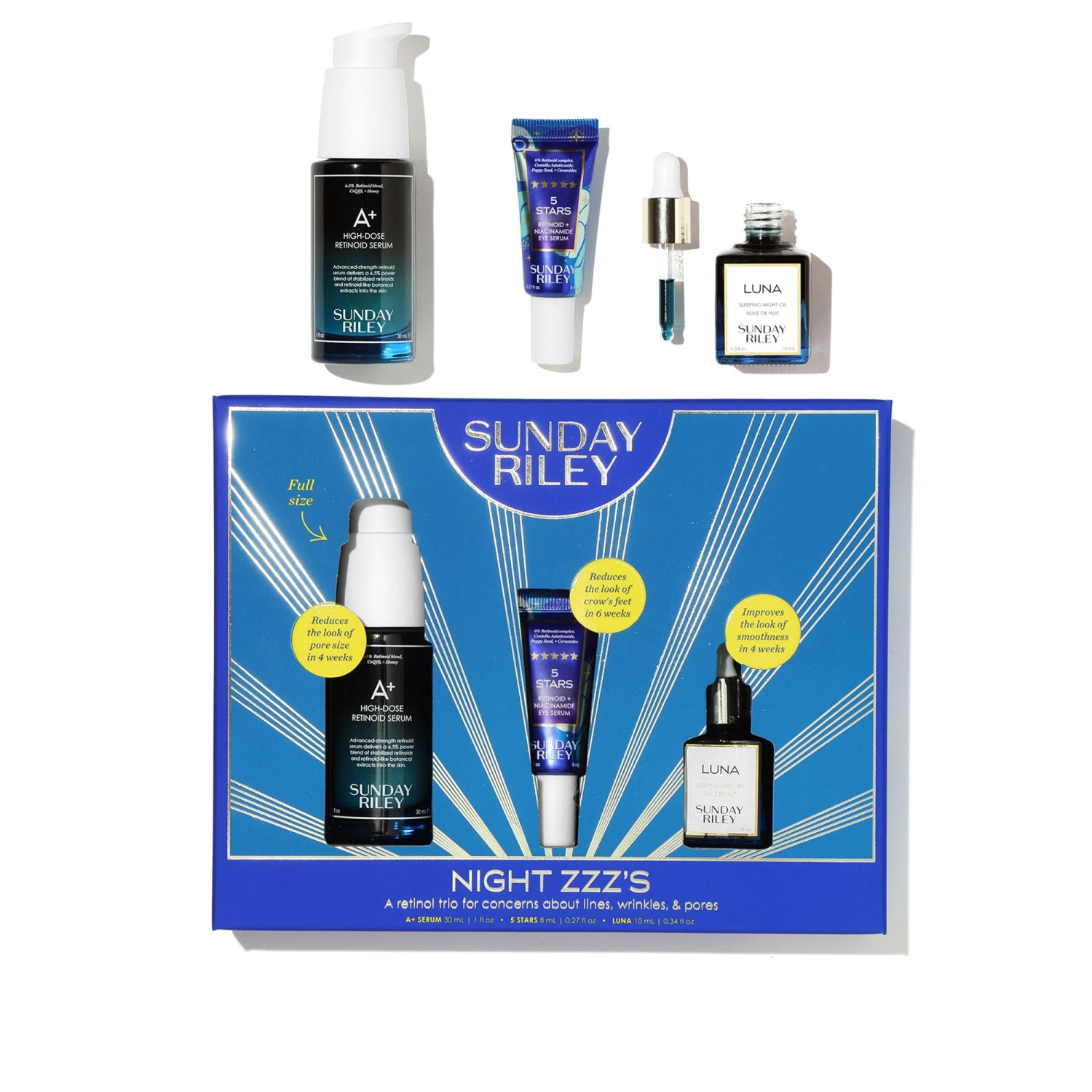 Sunday Riley Coffret Night ZZZs Retinoid Rituel Nuit Au Rétinol